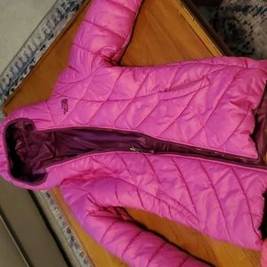 Girls North Face reversible down jacket